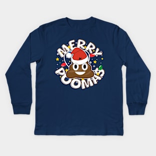 Merry Poo-Mas Kids Long Sleeve T-Shirt